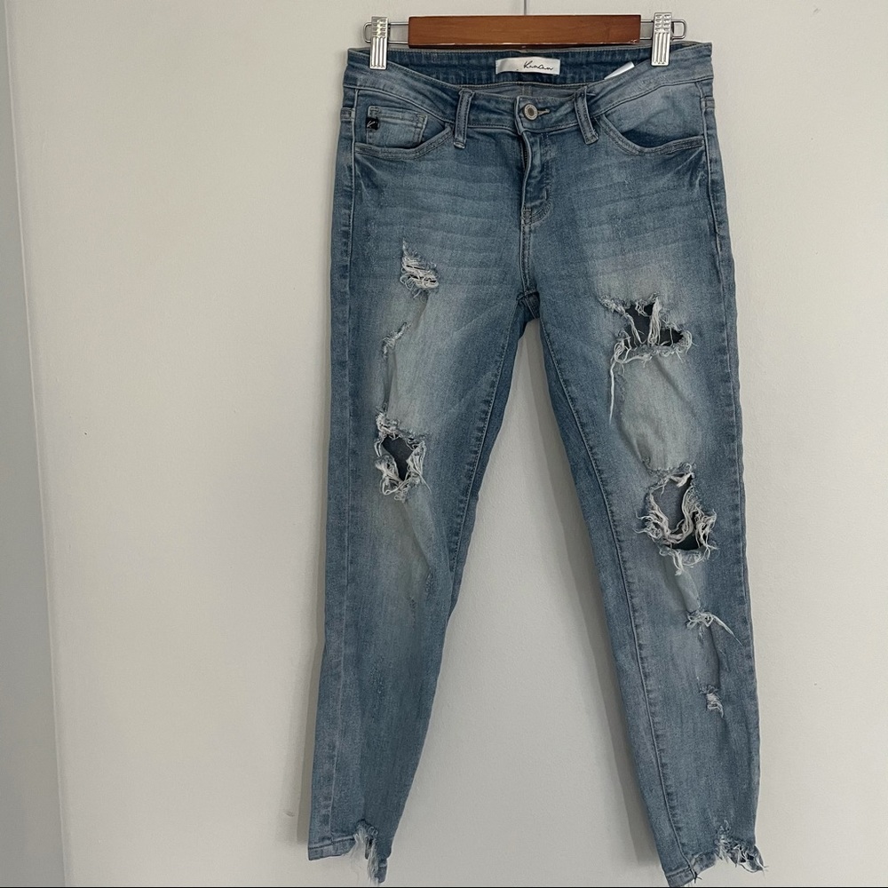 Ka can distressed jeans skinny denim 27